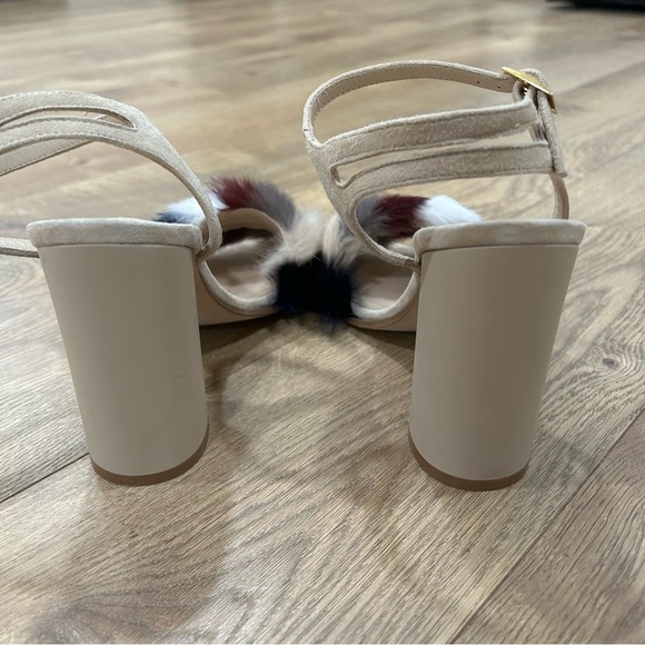 dee keller bone colored, fur strappy heel - Size 38 - Made in Italy - Picture 4 of 8